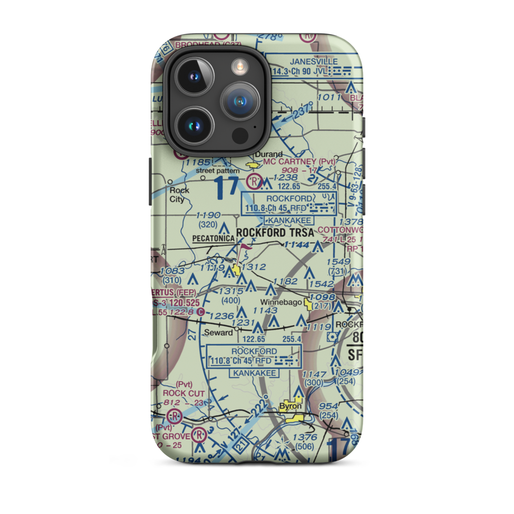 Carlson RLA Restricted Landing Area (IS19) VFR Sectional  Tough iPhone Case iPhone 16 Pro Max model shown