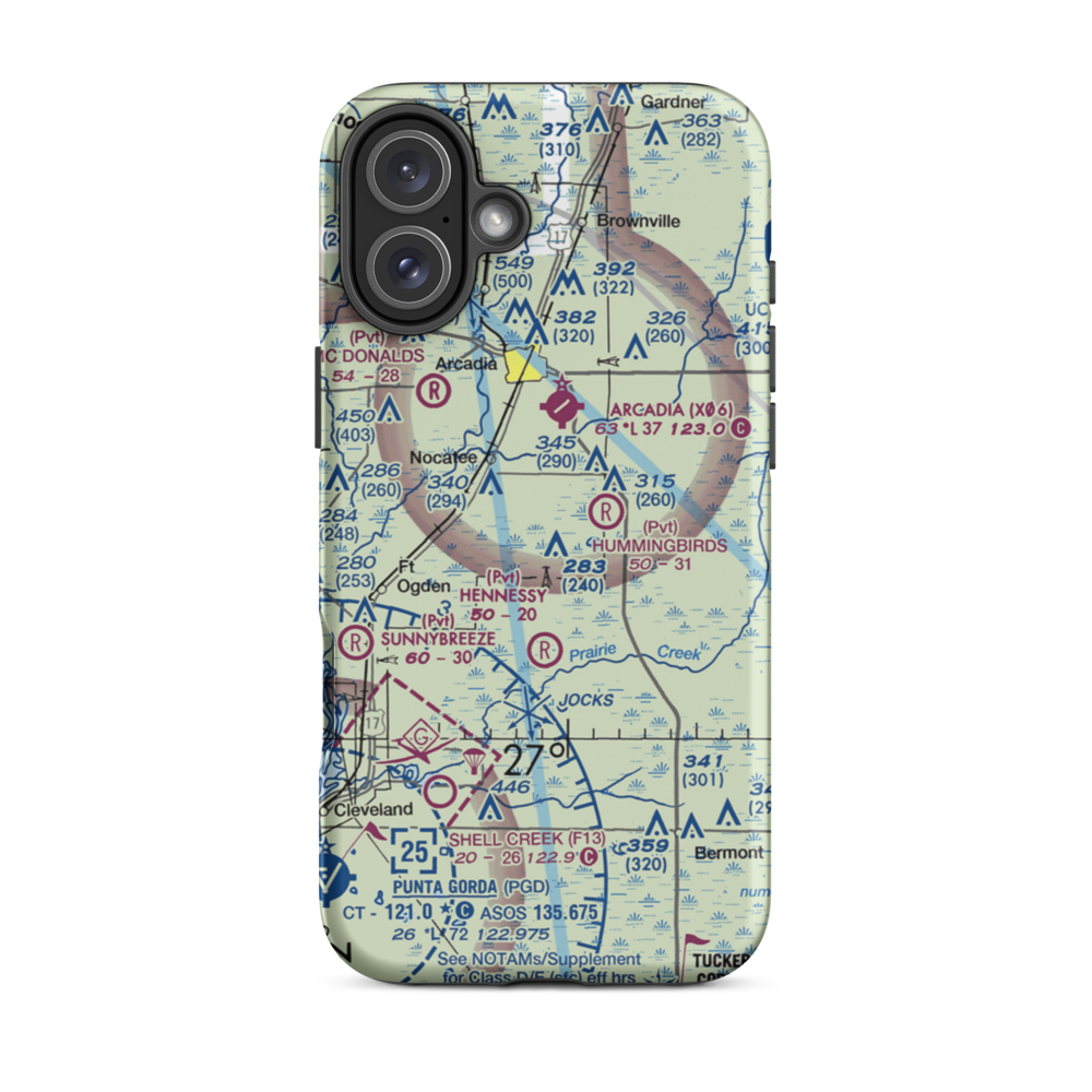 Carlstrom Field (92FL) VFR Sectional  Tough iPhone Case iPhone 16 Plus model shown
