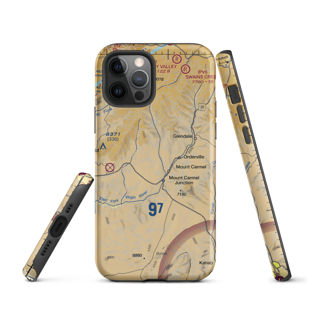 Carmel Mountain Ranch Airport (UT37) VFR Sectional  Tough iPhone Case iPhone 12 Pro model shown