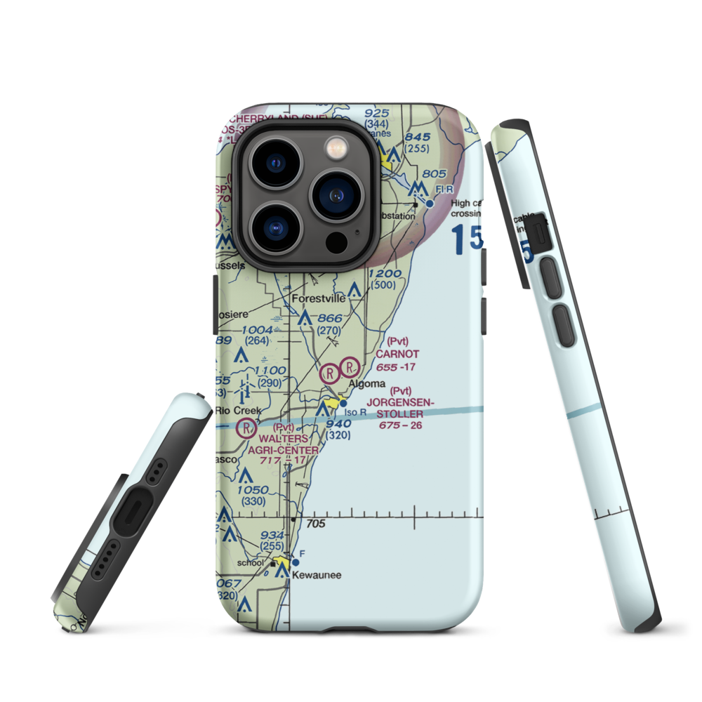 Carnot Field (3WI0) VFR Sectional  Tough iPhone Case iPhone 14 Pro model shown