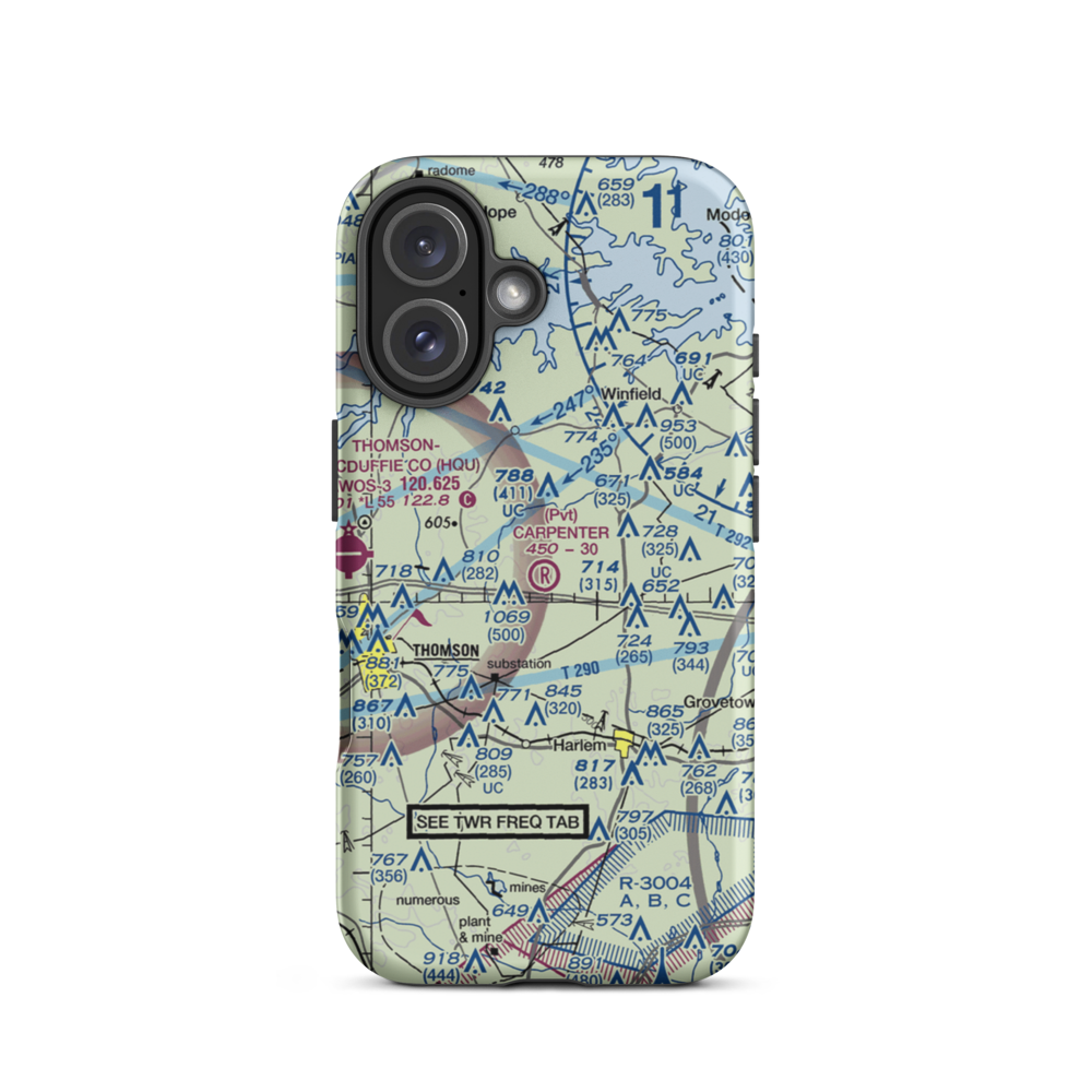 Carpenter Airport (0GE7) VFR Sectional  Tough iPhone Case iPhone 16 model shown
