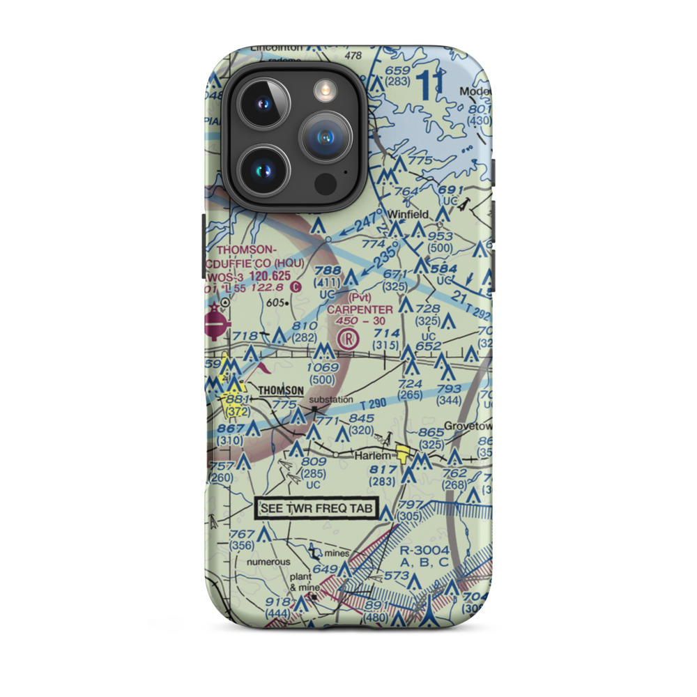 Carpenter Airport (0GE7) VFR Sectional  Tough iPhone Case iPhone 16 Pro Max model shown