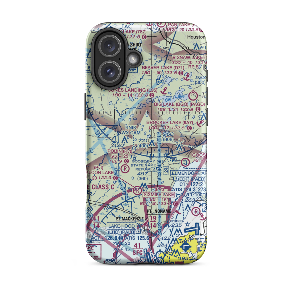 Carpentiers Strip (64AK) VFR Sectional  Tough iPhone Case iPhone 16 Plus model shown