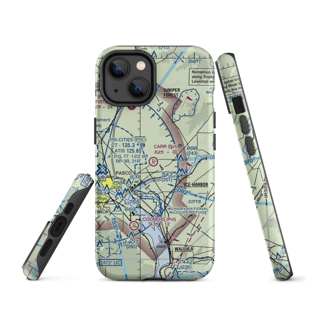Carr Airport (6WA6) VFR Sectional  Tough iPhone Case iPhone 14 model shown