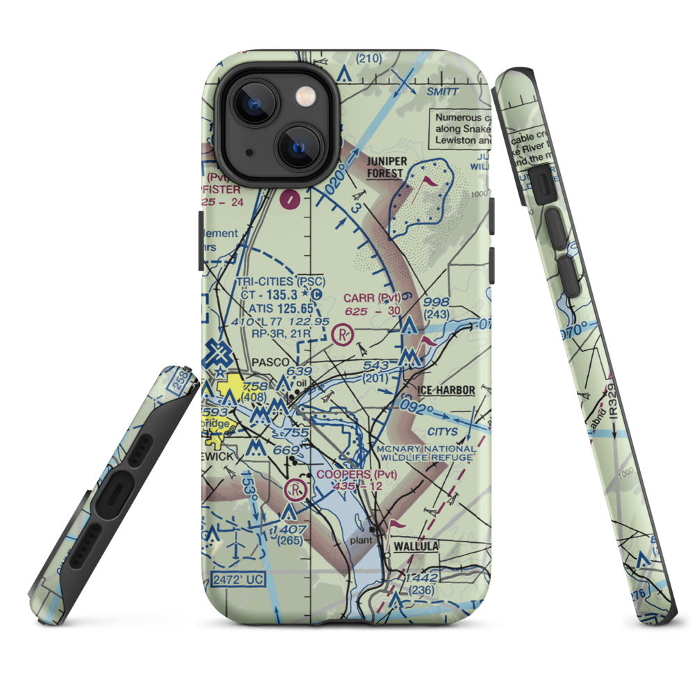 Carr Airport (6WA6) VFR Sectional  Tough iPhone Case iPhone 14 Plus model shown
