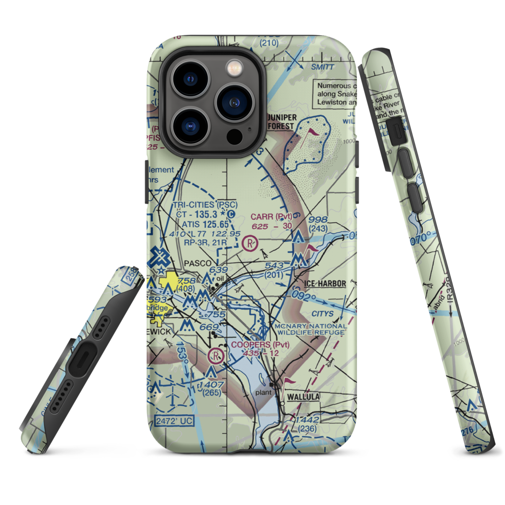 Carr Airport (6WA6) VFR Sectional  Tough iPhone Case iPhone 14 Pro Max model shown