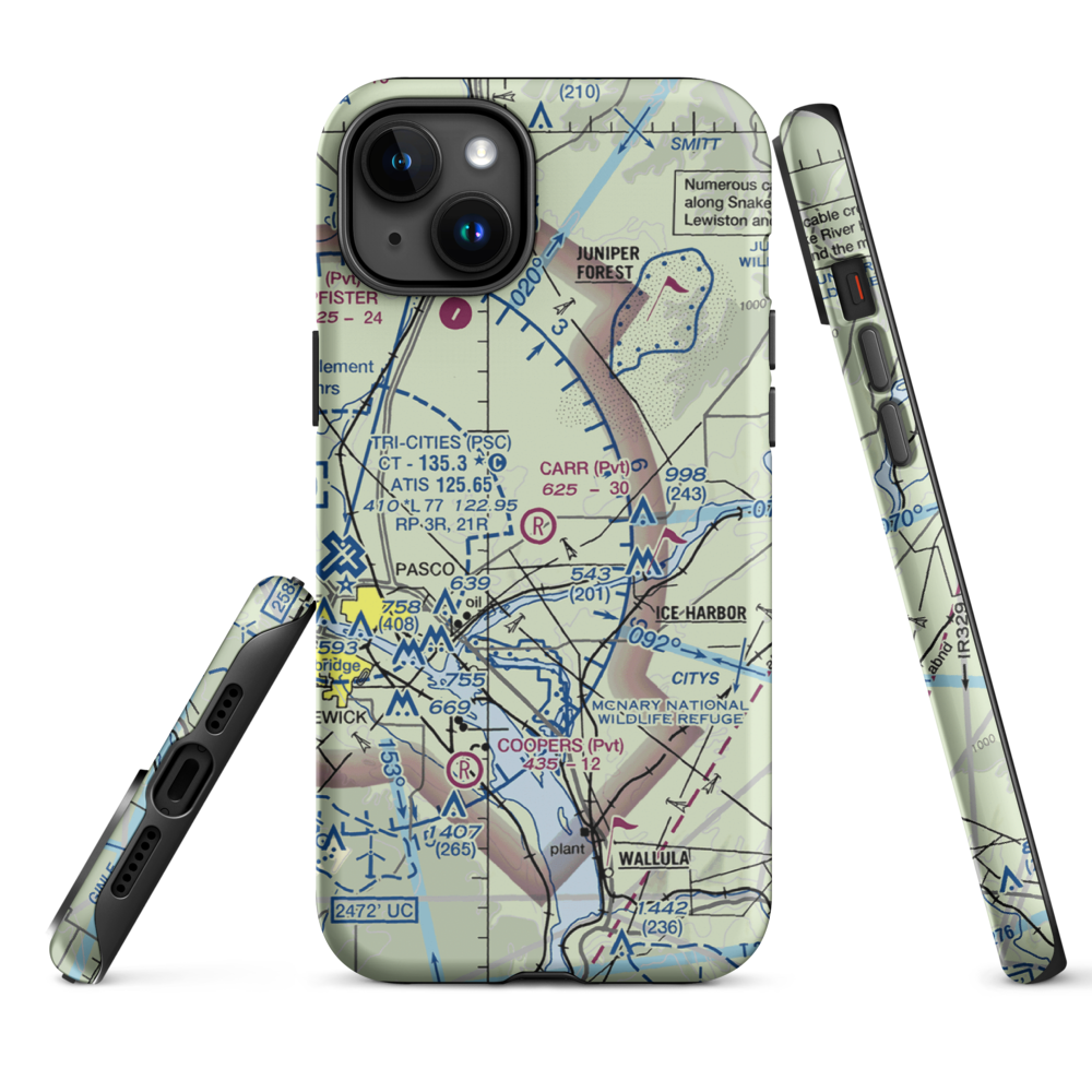 Carr Airport (6WA6) VFR Sectional  Tough iPhone Case iPhone 15 Plus model shown