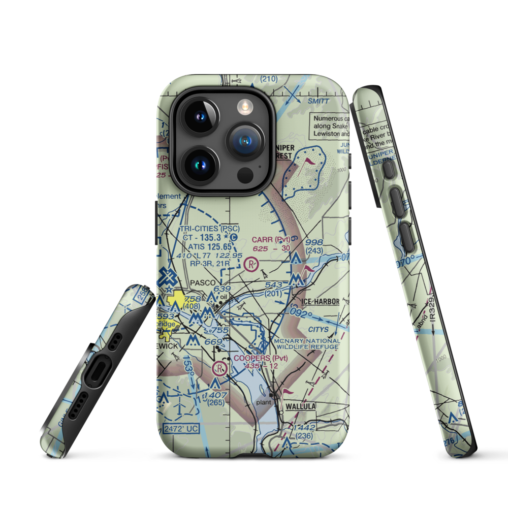 Carr Airport (6WA6) VFR Sectional  Tough iPhone Case iPhone 15 Pro model shown