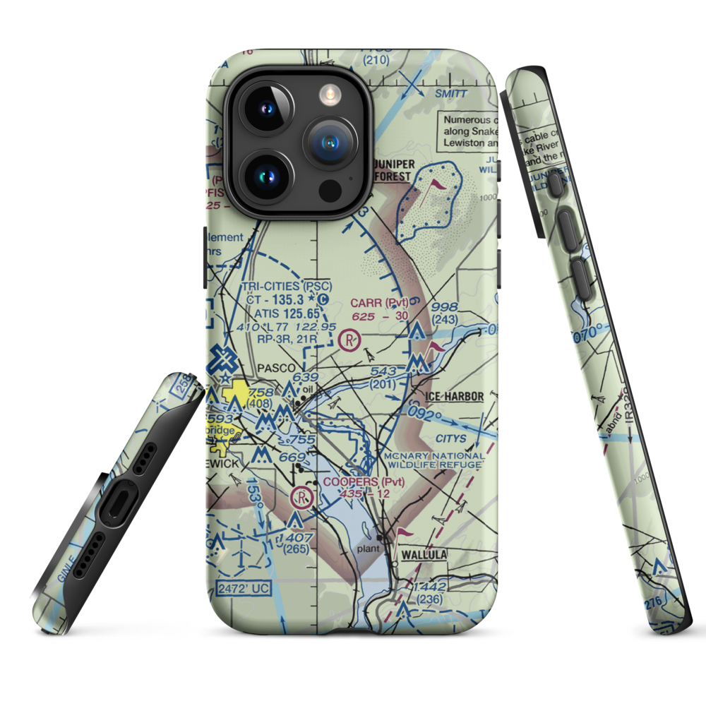 Carr Airport (6WA6) VFR Sectional  Tough iPhone Case iPhone 15 Pro Max model shown