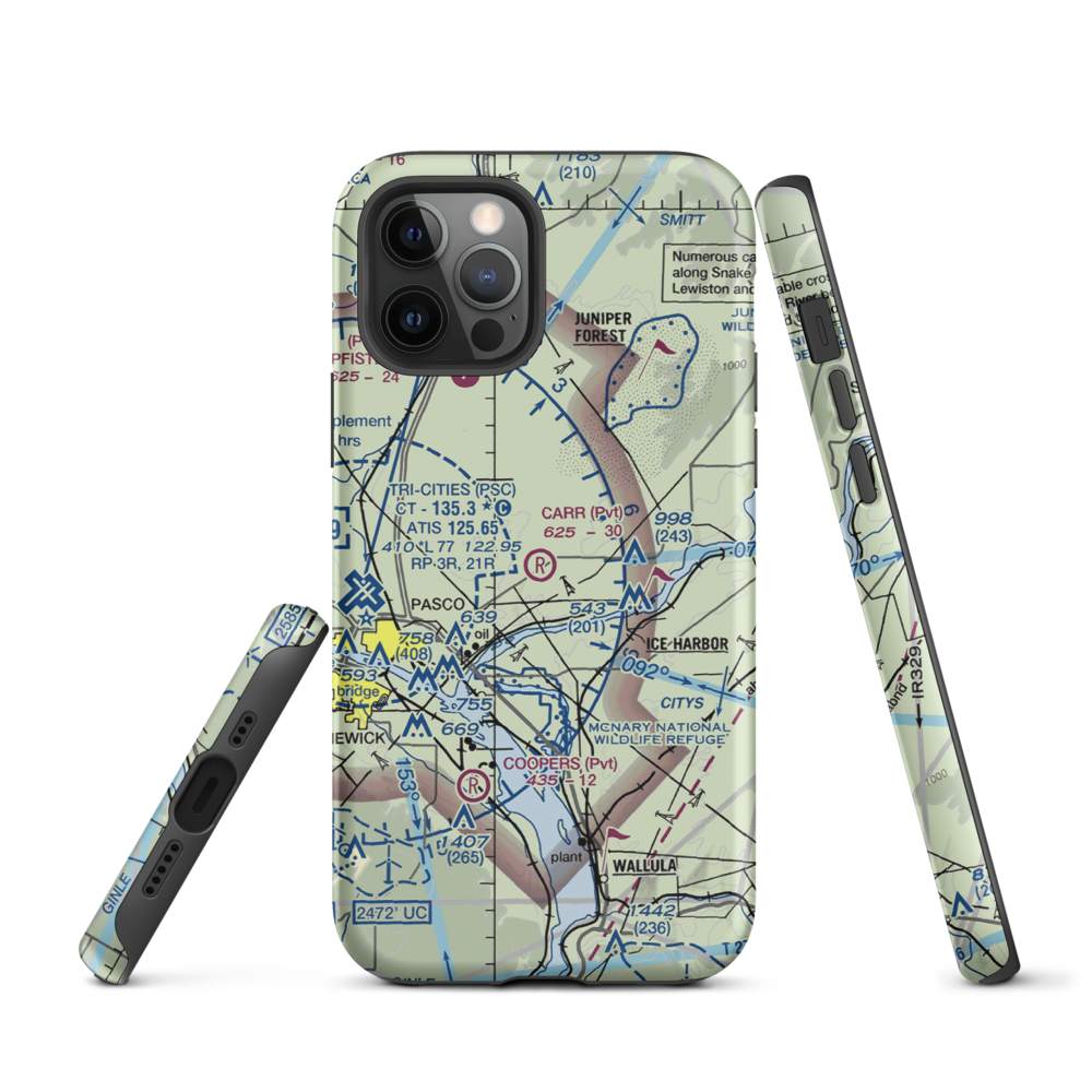 Carr Airport (6WA6) VFR Sectional  Tough iPhone Case iPhone 12 Pro model shown