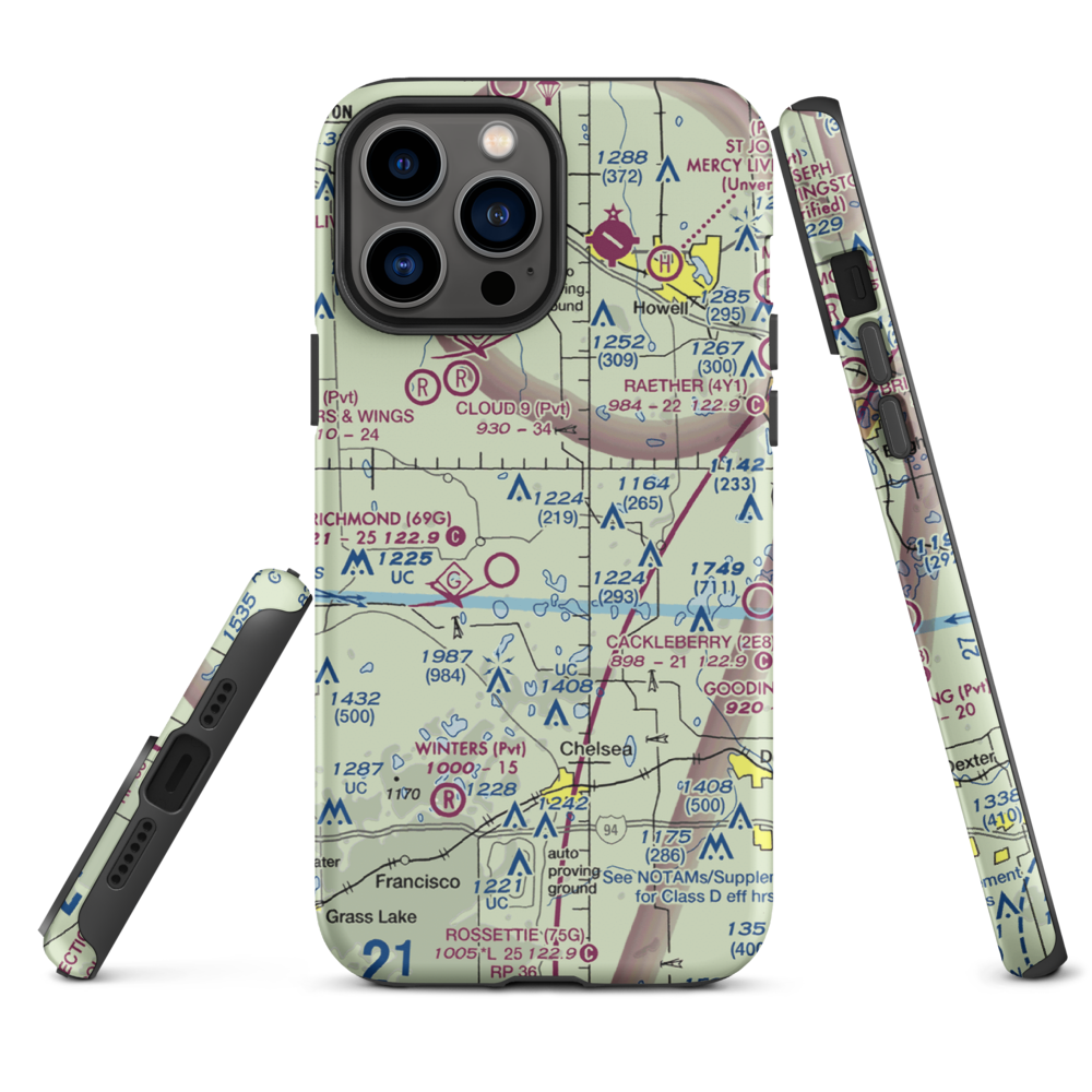 Carriage Lane Airport (35L) VFR Sectional  Tough iPhone Case iPhone 13 Pro Max model shown
