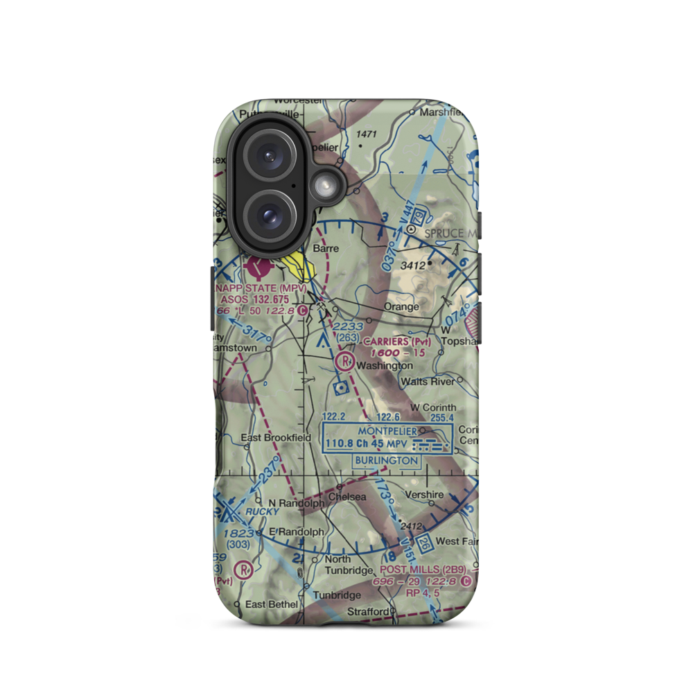 Carriers Skypark Airport (VT31) VFR Sectional  Tough iPhone Case iPhone 16 model shown