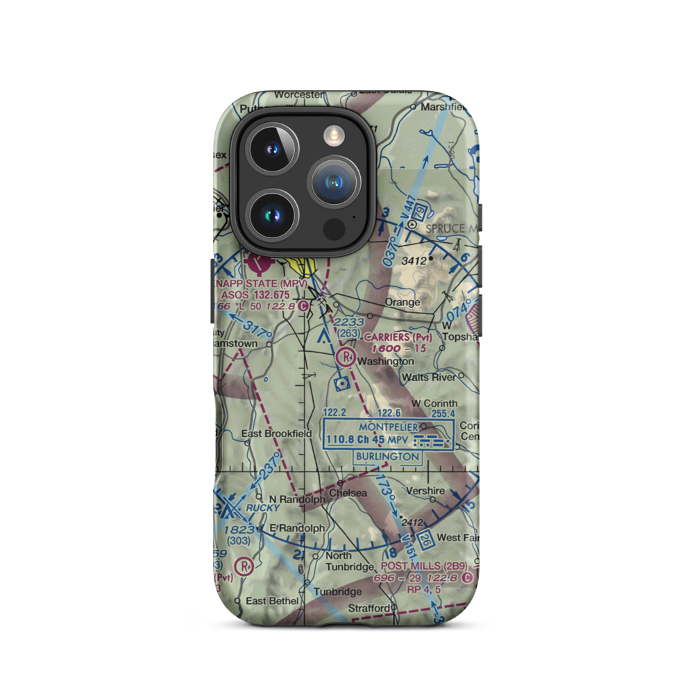 Carriers Skypark Airport (VT31) VFR Sectional  Tough iPhone Case iPhone 16 Pro model shown