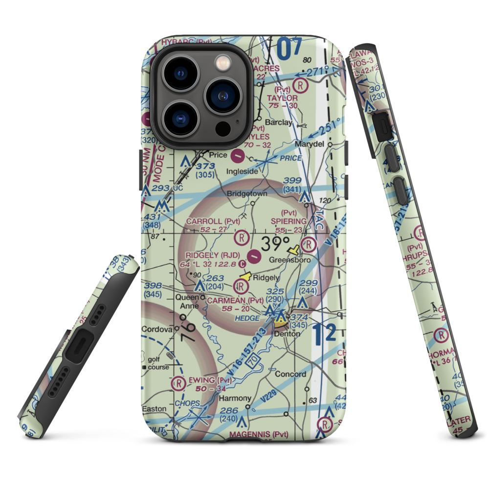 Carroll Airport (21MD) VFR Sectional  Tough iPhone Case iPhone 13 Pro Max model shown