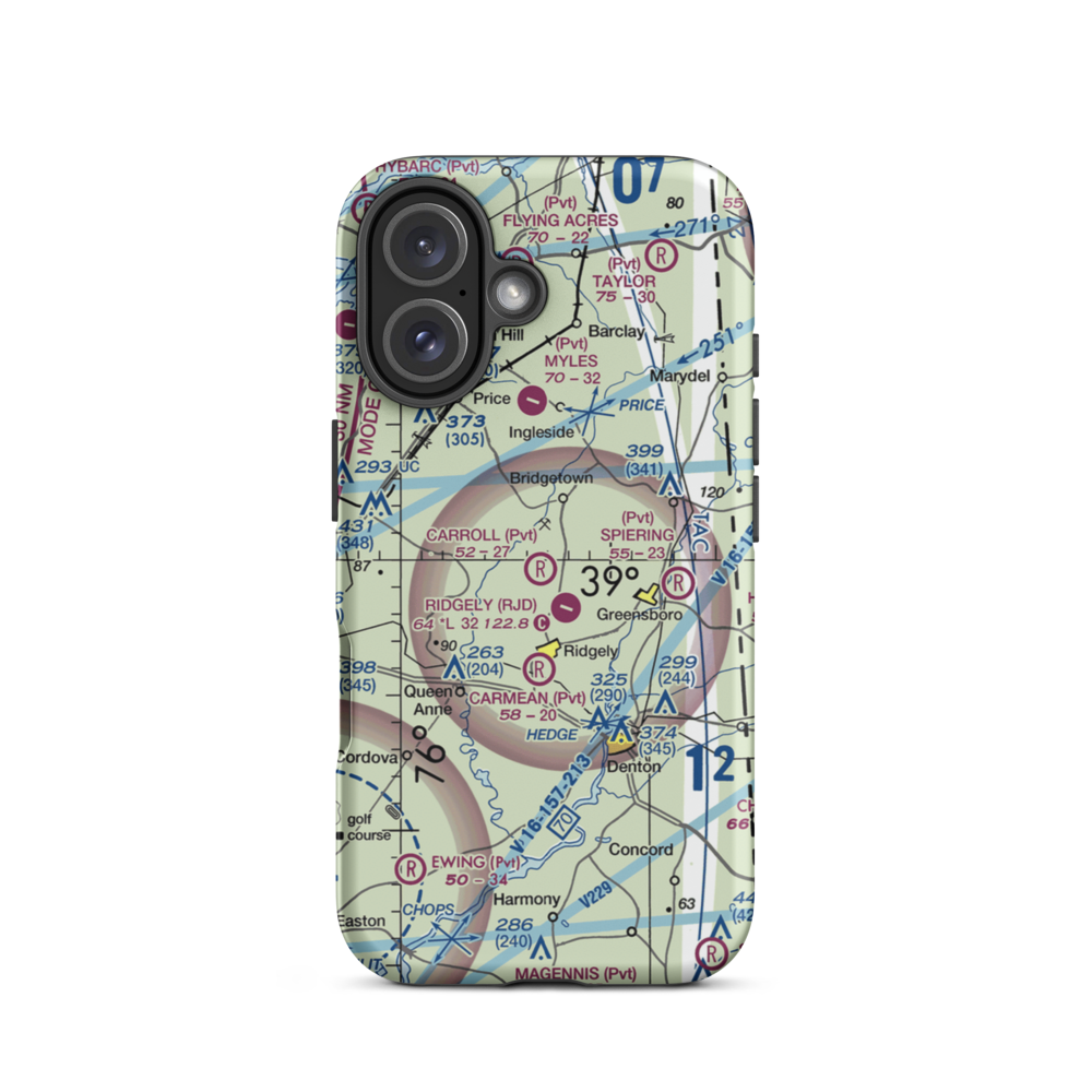 Carroll Airport (21MD) VFR Sectional  Tough iPhone Case iPhone 16 model shown