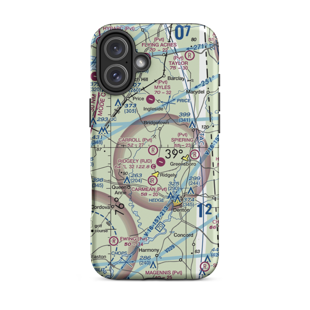 Carroll Airport (21MD) VFR Sectional  Tough iPhone Case iPhone 16 Plus model shown