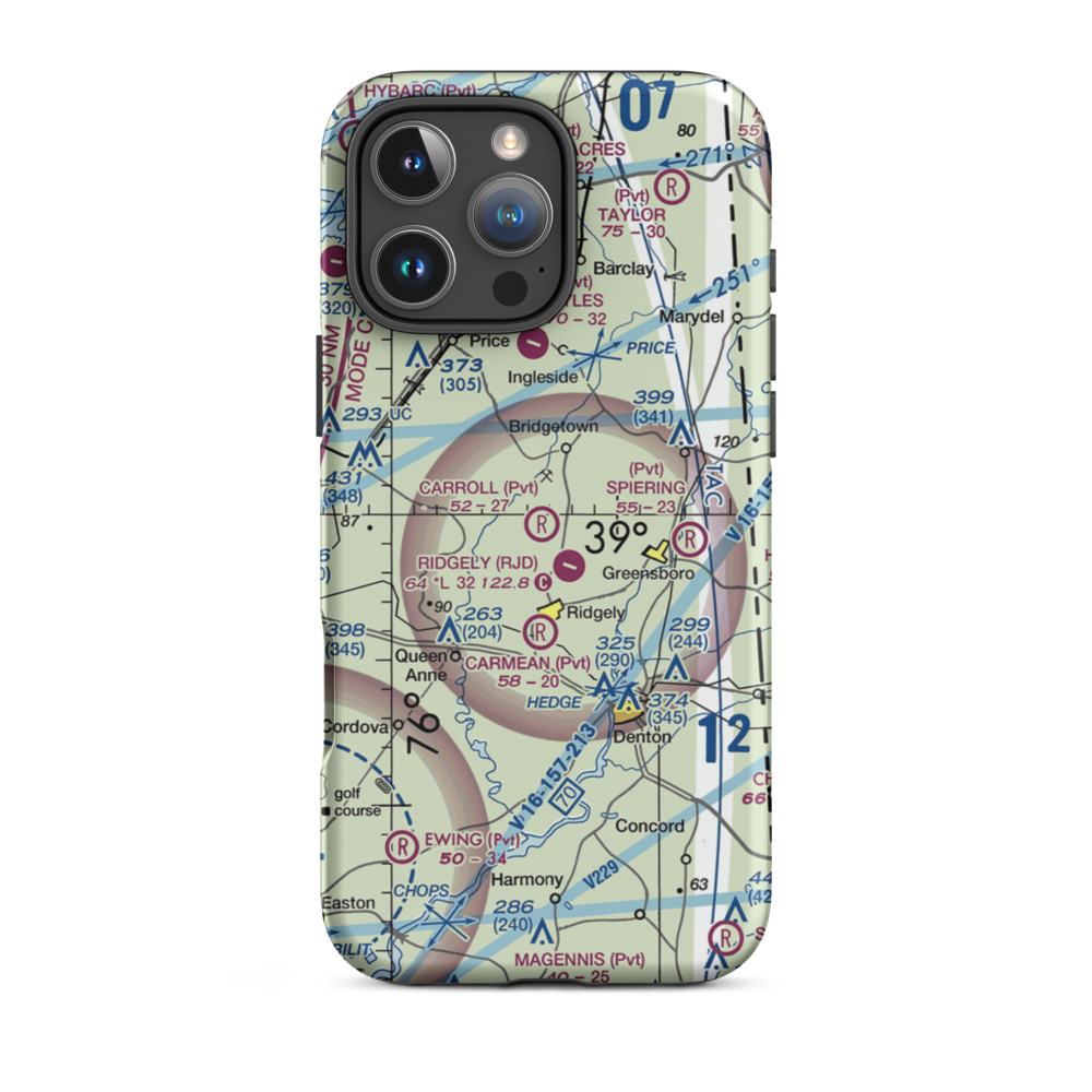Carroll Airport (21MD) VFR Sectional  Tough iPhone Case iPhone 16 Pro Max model shown