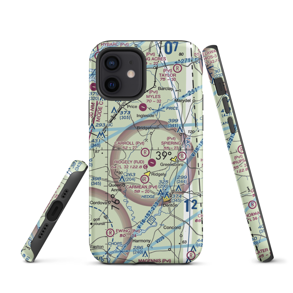 Carroll Airport (21MD) VFR Sectional  Tough iPhone Case iPhone 12 model shown