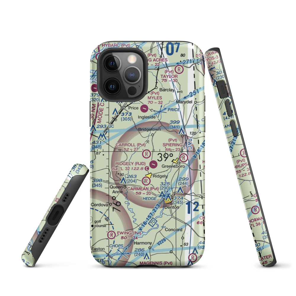 Carroll Airport (21MD) VFR Sectional  Tough iPhone Case iPhone 12 Pro model shown
