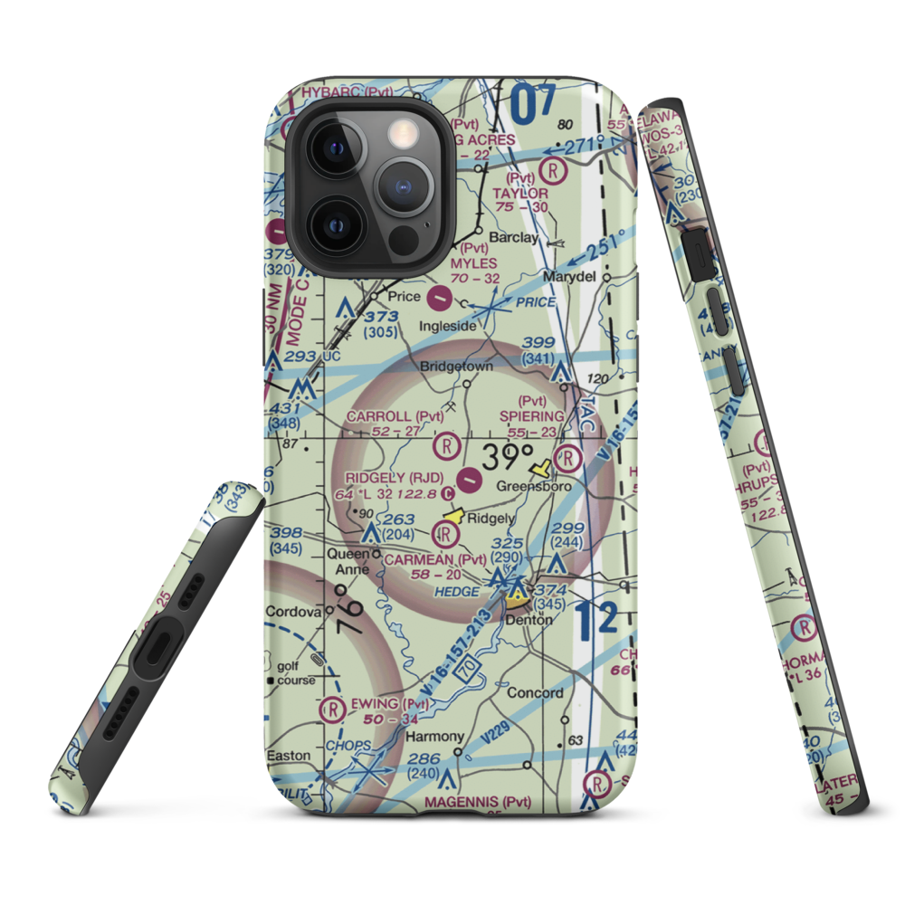 Carroll Airport (21MD) VFR Sectional  Tough iPhone Case iPhone 12 Pro Max model shown