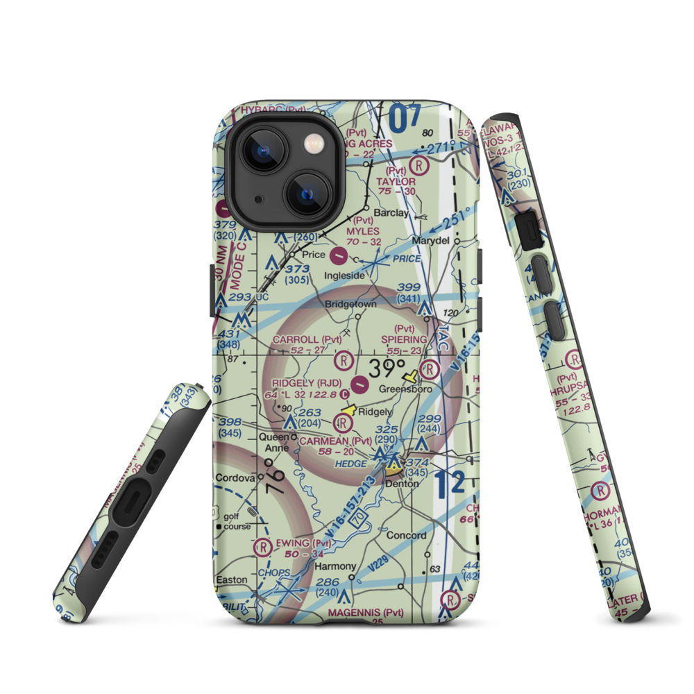 Carroll Airport (21MD) VFR Sectional  Tough iPhone Case iPhone 13 model shown
