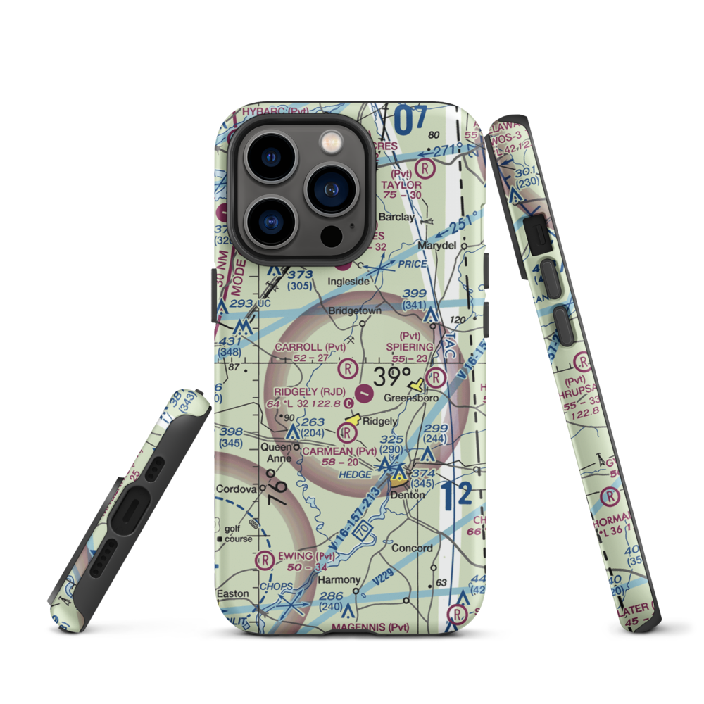 Carroll Airport (21MD) VFR Sectional  Tough iPhone Case iPhone 13 Pro model shown
