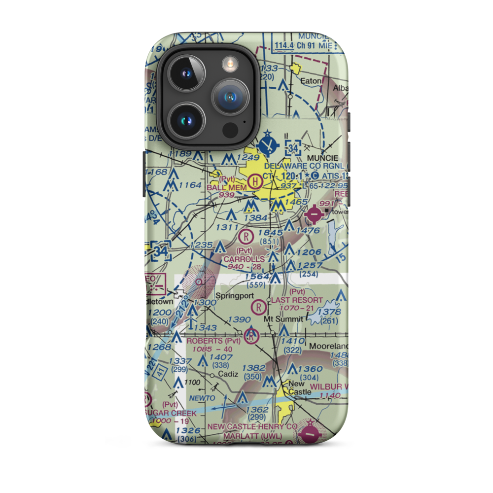 Carroll's Airpark (IN56) VFR Sectional  Tough iPhone Case iPhone 16 Pro Max model shown