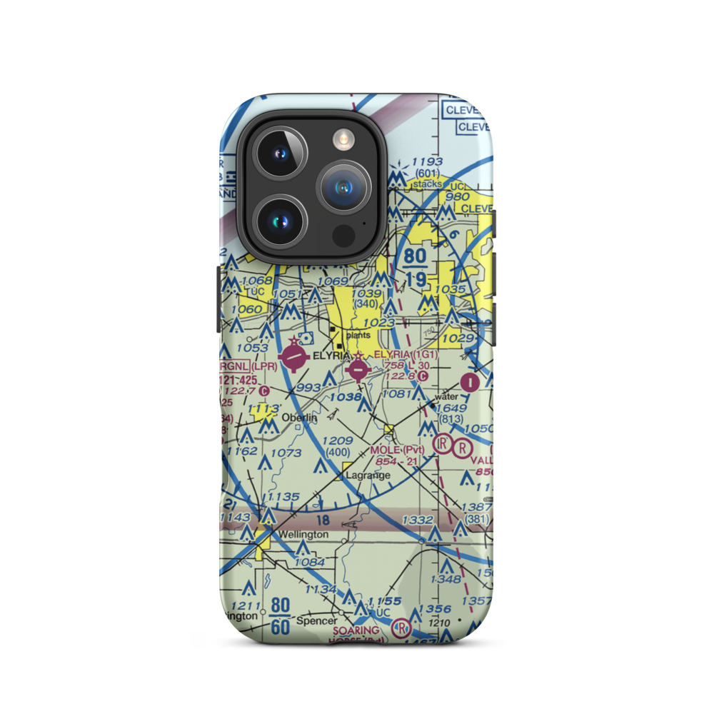 Carroll's Airport (OI22) VFR Sectional  Tough iPhone Case iPhone 16 Pro model shown