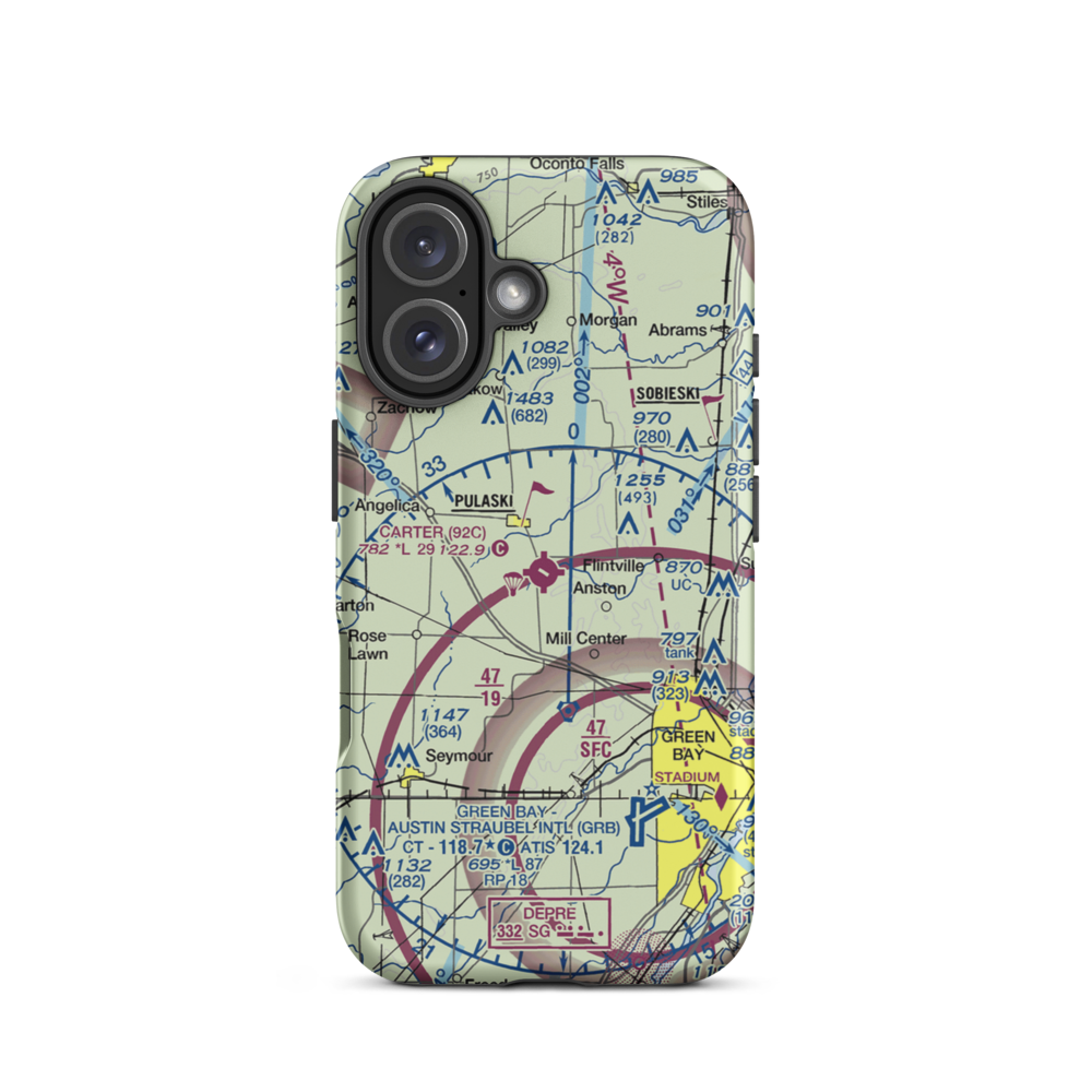 Carter Airport (92C) VFR Sectional  Tough iPhone Case iPhone 16 model shown