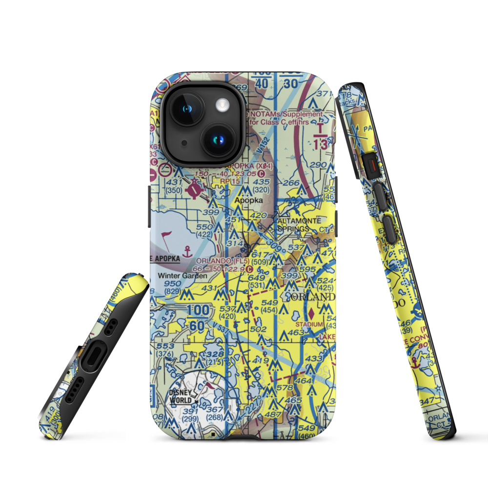 Carter Airport (FL57) VFR Sectional  Tough iPhone Case iPhone 15 model shown