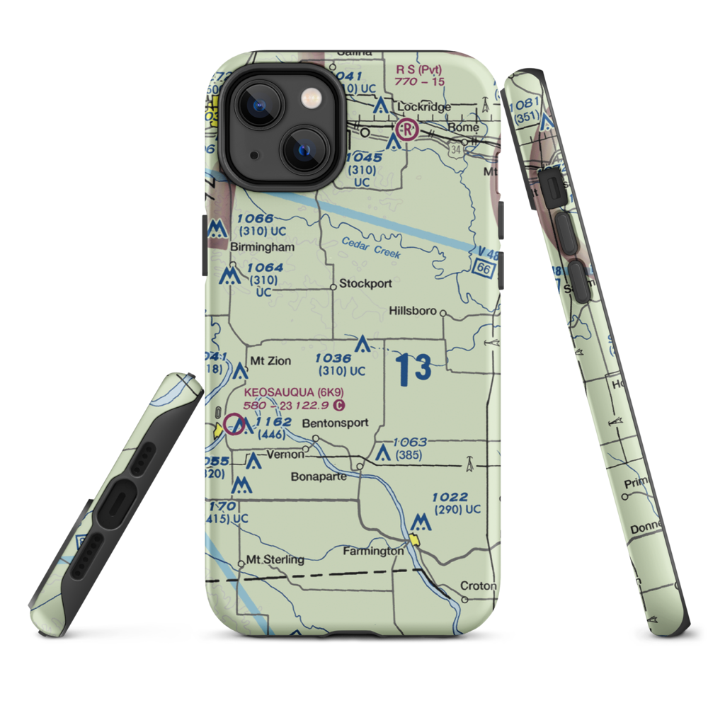Carter Field (IA26) VFR Sectional  Tough iPhone Case iPhone 14 Plus model shown