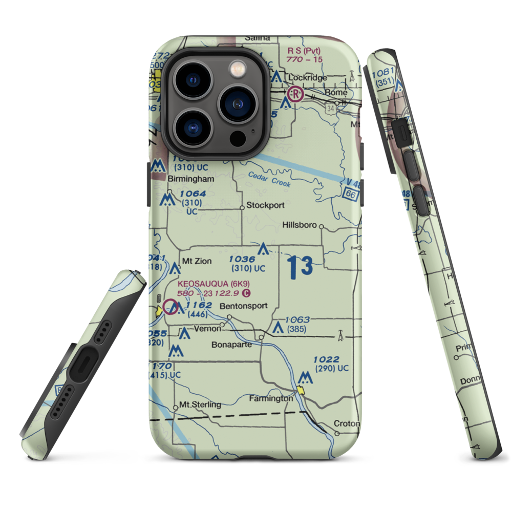 Carter Field (IA26) VFR Sectional  Tough iPhone Case iPhone 14 Pro Max model shown