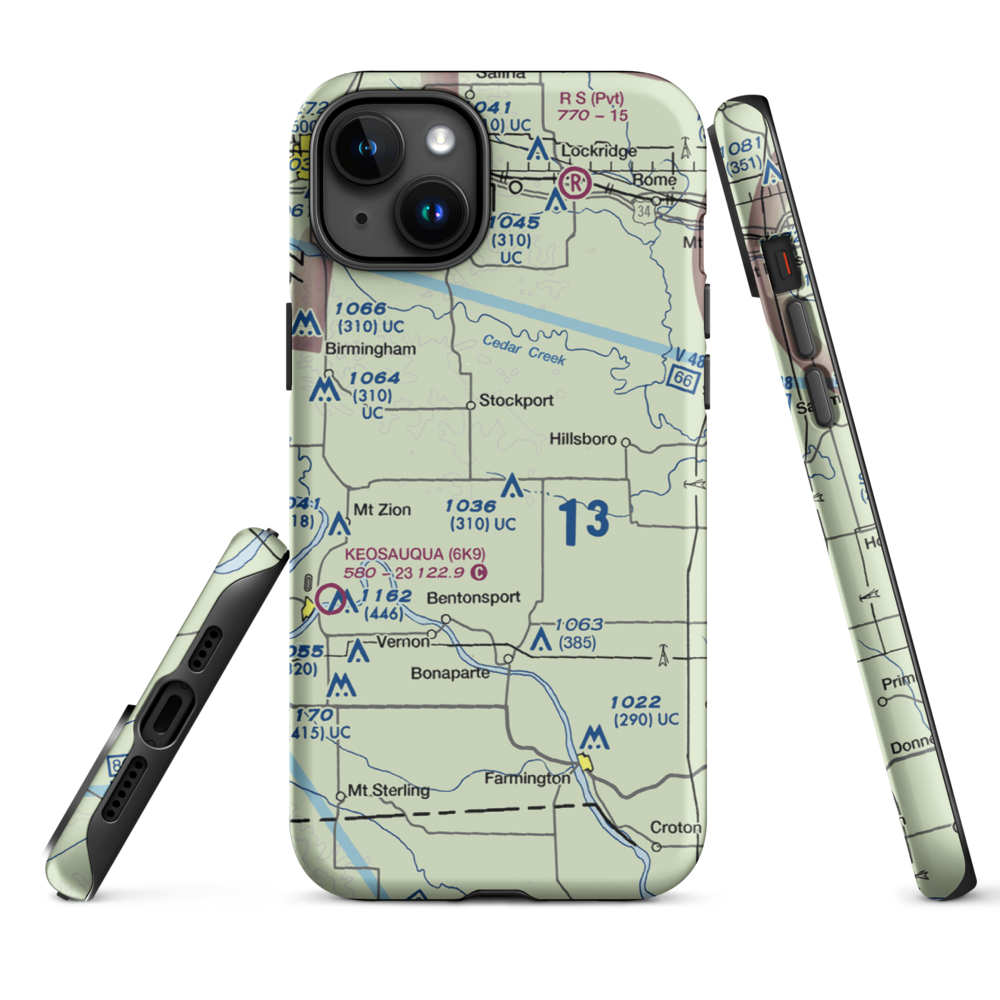 Carter Field (IA26) VFR Sectional  Tough iPhone Case iPhone 15 Plus model shown
