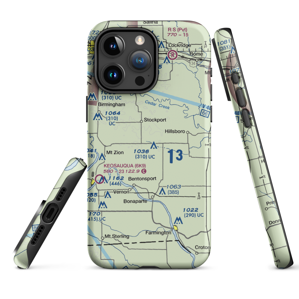 Carter Field (IA26) VFR Sectional  Tough iPhone Case iPhone 15 Pro Max model shown