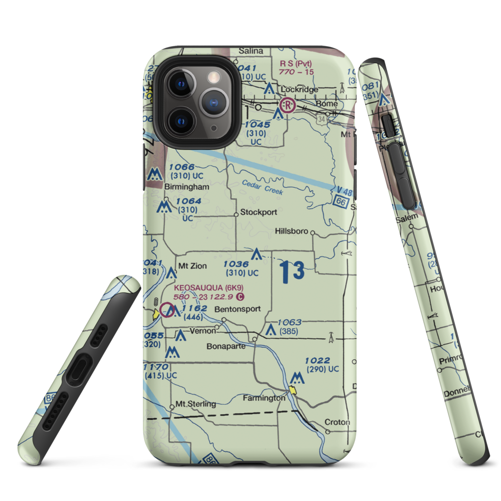 Carter Field (IA26) VFR Sectional  Tough iPhone Case iPhone 11 Pro Max model shown