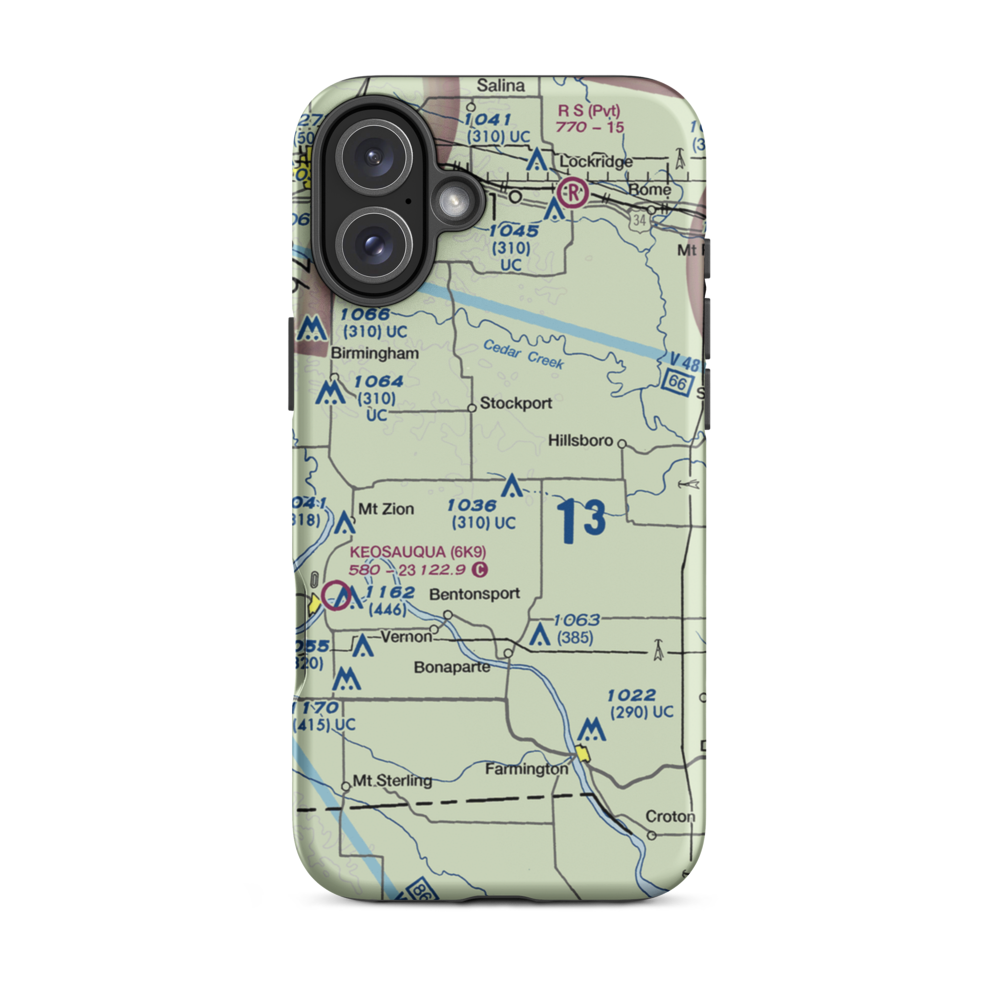 Carter Field (IA26) VFR Sectional  Tough iPhone Case iPhone 16 Plus model shown