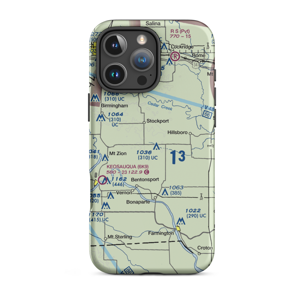Carter Field (IA26) VFR Sectional  Tough iPhone Case iPhone 16 Pro Max model shown
