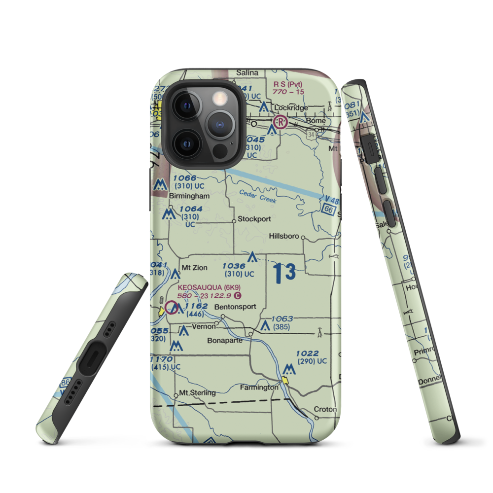 Carter Field (IA26) VFR Sectional  Tough iPhone Case iPhone 12 Pro model shown