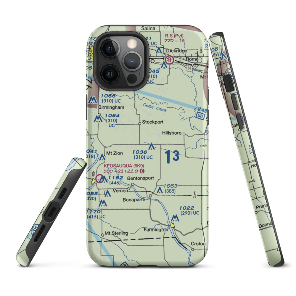 Carter Field (IA26) VFR Sectional  Tough iPhone Case iPhone 12 Pro Max model shown