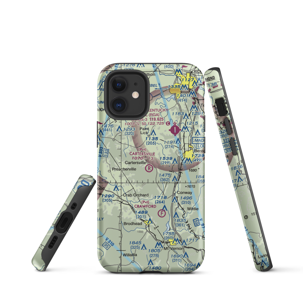 Cartersville Airport (05KY) VFR Sectional  Tough iPhone Case iPhone 12 mini model shown