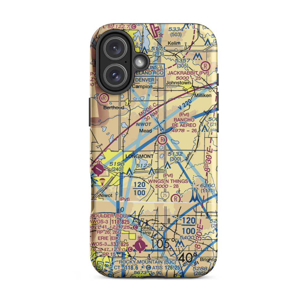 Cartwheel Airport (0CO8) VFR Sectional  Tough iPhone Case iPhone 16 Plus model shown