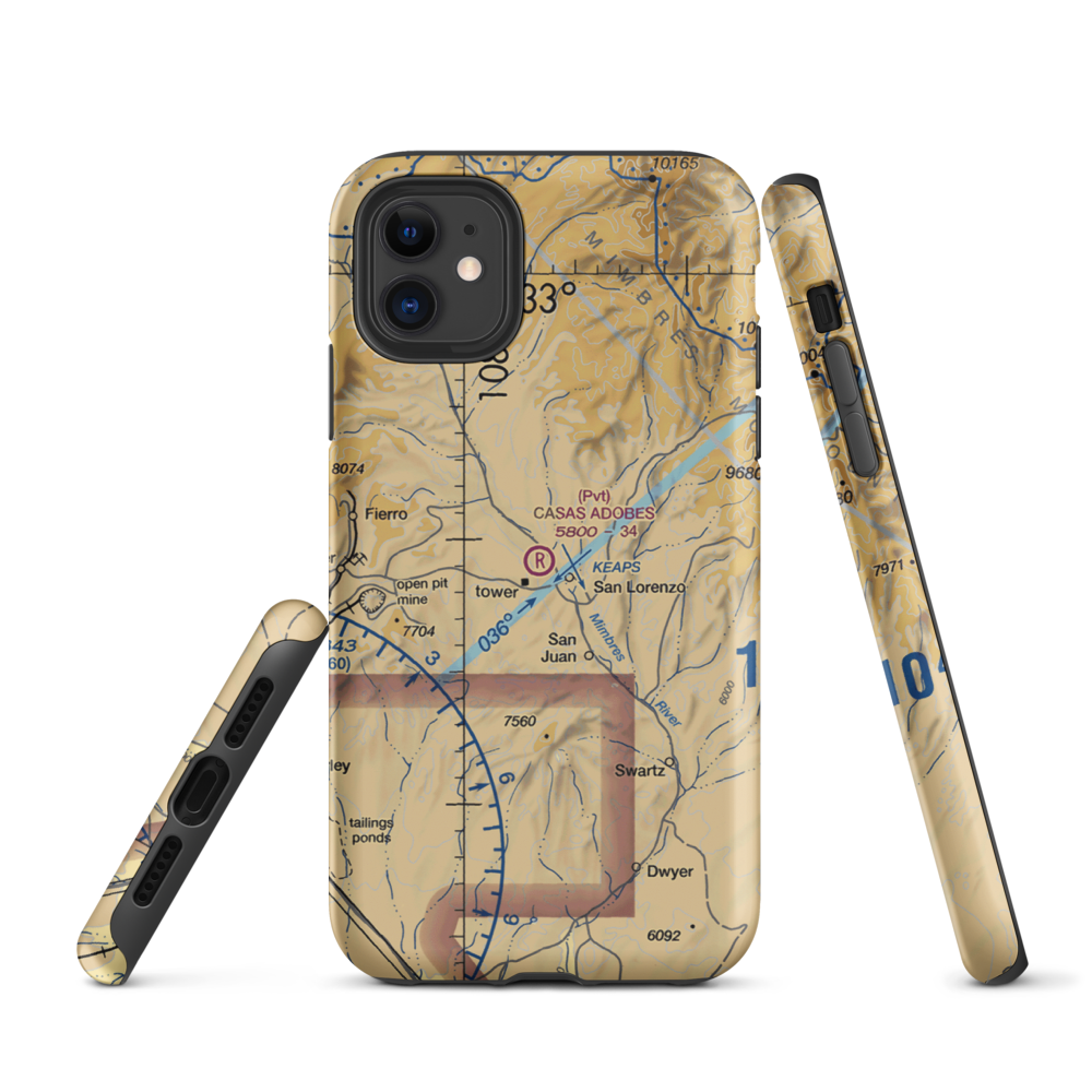 Casas Adobes Airpark (NM69) VFR Sectional  Tough iPhone Case iPhone 11 model shown