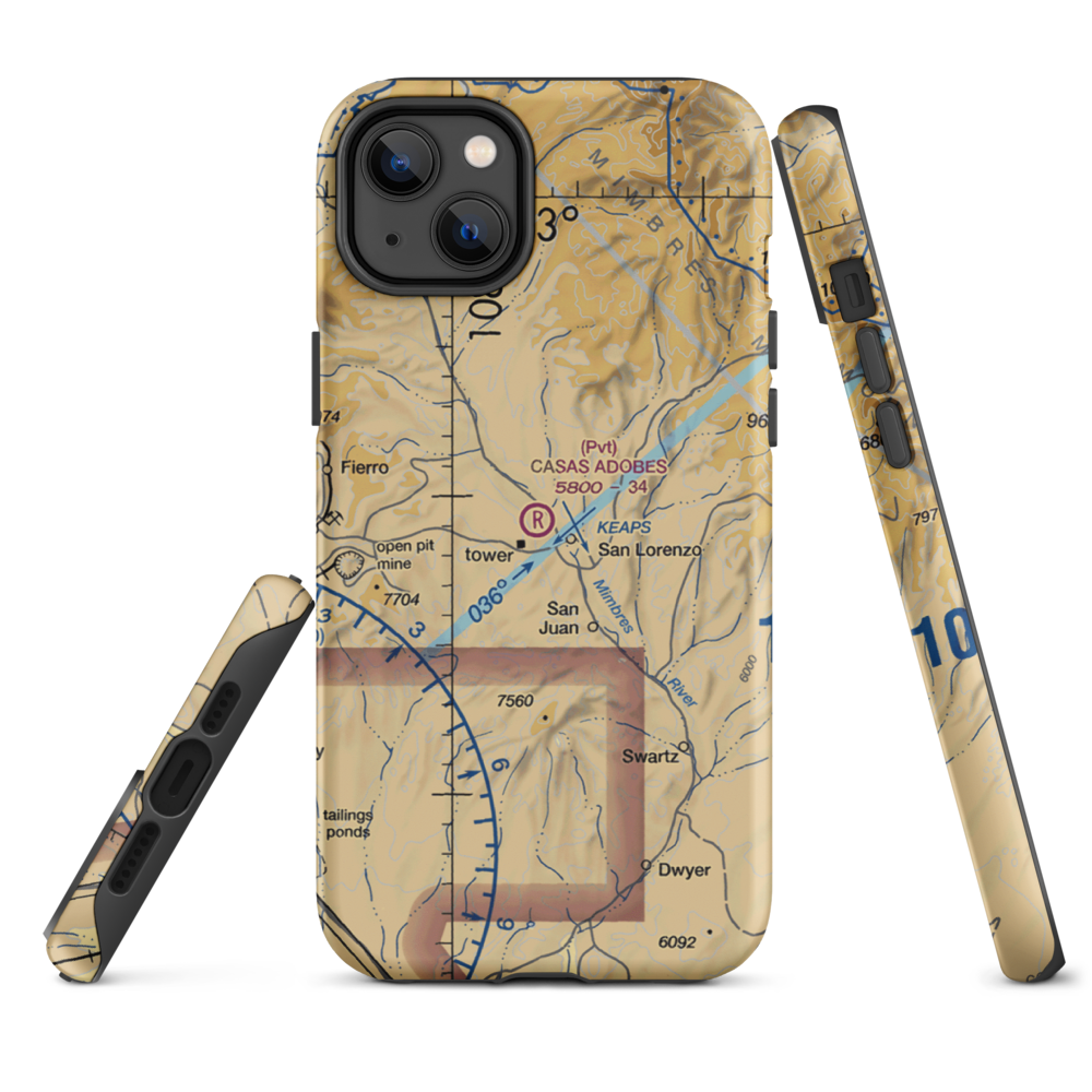 Casas Adobes Airpark (NM69) VFR Sectional  Tough iPhone Case iPhone 14 Plus model shown