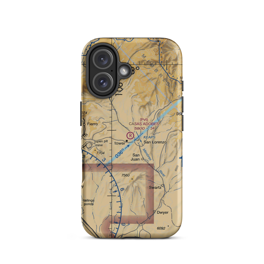 Casas Adobes Airpark (NM69) VFR Sectional  Tough iPhone Case iPhone 16 model shown