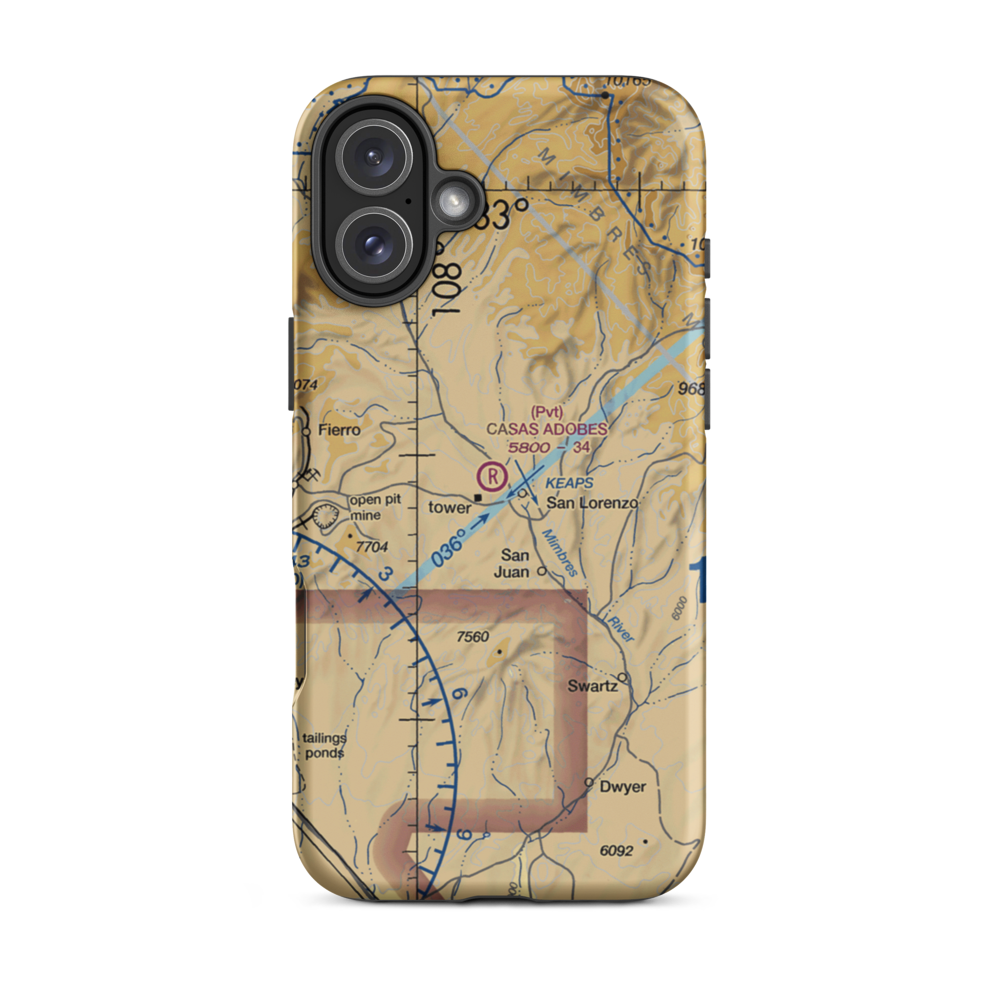 Casas Adobes Airpark (NM69) VFR Sectional  Tough iPhone Case iPhone 16 Plus model shown