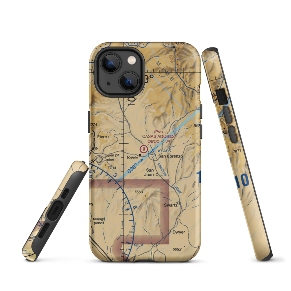Casas Adobes Airpark (NM69) VFR Sectional  Tough iPhone Case iPhone 13 model shown