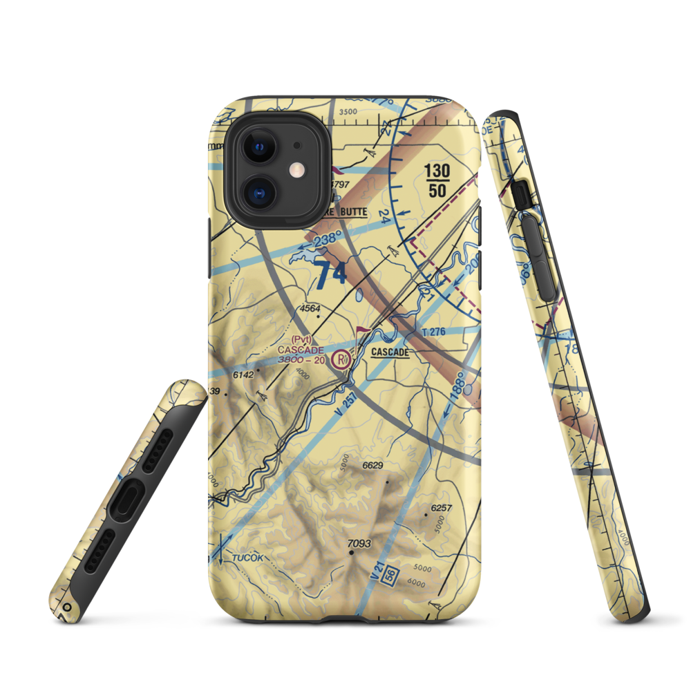 Cascade Field (3MT7) VFR Sectional  Tough iPhone Case iPhone 11 model shown