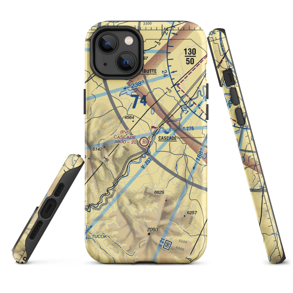 Cascade Field (3MT7) VFR Sectional  Tough iPhone Case iPhone 14 Plus model shown