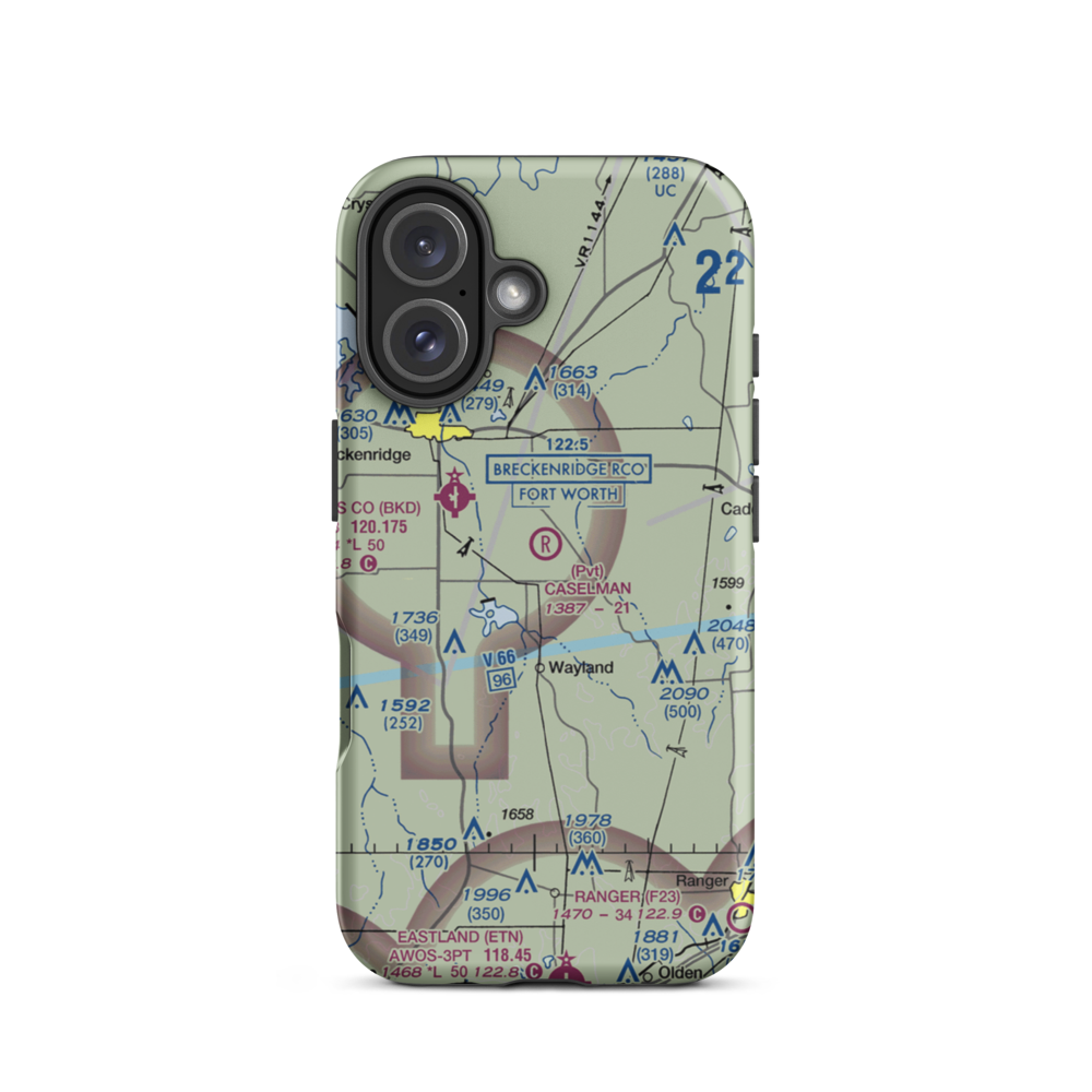 Caselman Ranch Airport (TE40) VFR Sectional  Tough iPhone Case iPhone 16 model shown
