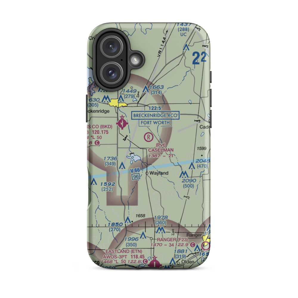 Caselman Ranch Airport (TE40) VFR Sectional  Tough iPhone Case iPhone 16 Plus model shown